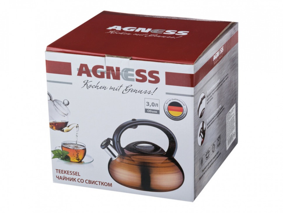 Чайник agness со свистком 3 л нжс Agness (907-081)