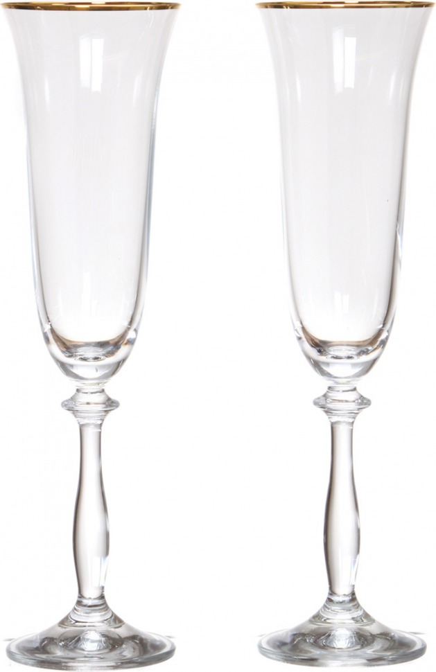 Набор бокалов для шампанского из 2 шт."анжела" 190 мл. высота 25 см. Bohemia Crystal (674-099)