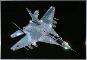 Картина Военный истребитель с кристаллами Swarovski (1072)
