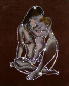 Картина Мать и дитя с кристаллами Swarovski (1207)