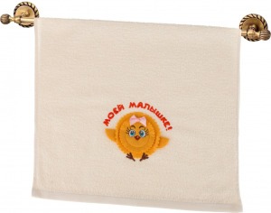 Полотенце 40*70см, "моей малышке", хлопок 100%, 380г/м.кв, белое (D-703-554-9)