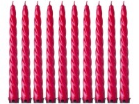 Набор свечей из 10 шт. лакированный красный высота=23 см. Adpal (348-644)