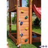 Игровой набор для детской площадки: домик с тентом, горка с лестницей, песочница, канат, веревочная лестница, скалолазная доска и 2 качели (PS217-07)