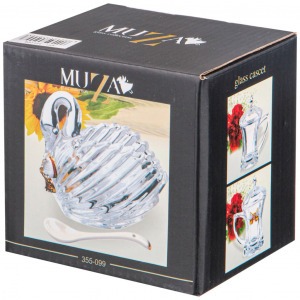 Икорница "лебедь venezia" с ложкой 95 мл. 11*6*9,5 см. коллекция "muza" Lefard (355-099)