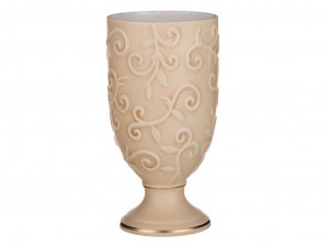 Ваза "арт деко" персик с золотой каймой высота=30 см. Loucicentro Ceramica (742-149)