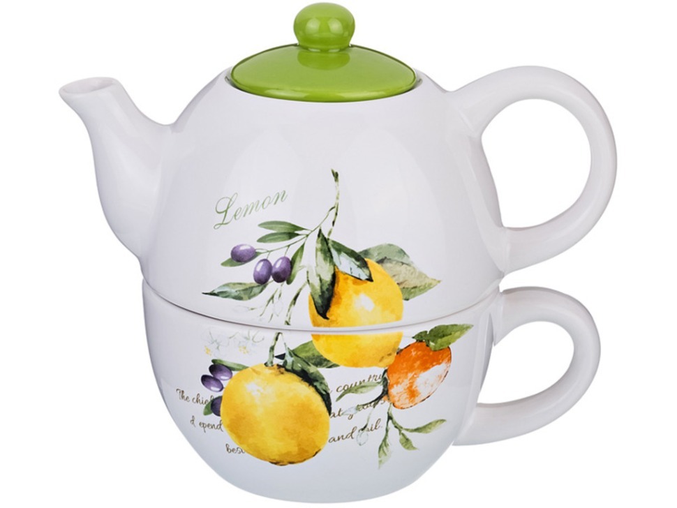 Набор из 2 пр. "итальянские лимоны" чайник 380 мл. и чашка 350 мл. Lefard (230-162)