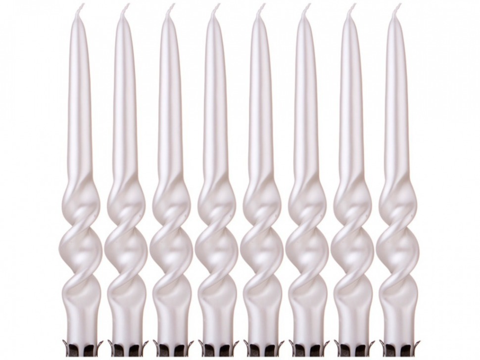 Набор свечей из 8 шт. 23,5/2,2 см. металлик перламутровый Adpal (348-633)