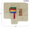 Набор для игровой площадки: детский домик с песочницей, тентом, горкой, качелей и сдвоенными кольцами (PS217)