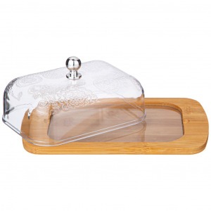 Масленка agness с пластиковой крышкой 19*12*7 см Agness (912-018)
