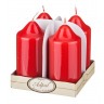 Набор свечей из 4 шт. 10*5 см. красный лакированный Adpal (348-446)