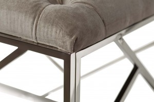 Банкетка велюр серый/хром 110*42*46см (TT-00000572)