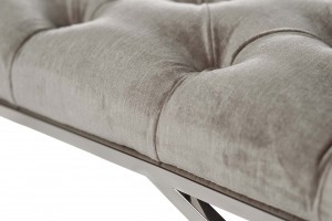 Банкетка велюр серый/хром 110*42*46см (TT-00000572)