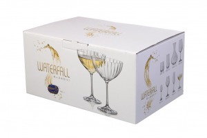 Набор бокалов для шампанского/коктейля из 6 шт. "waterfall" 340 мл высота=18 см Bohemia Crystal (674-230)