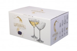 Набор бокалов для шампанского/коктейля из 6 шт. "waterfall" 340 мл высота=18 см Bohemia Crystal (674-230)
