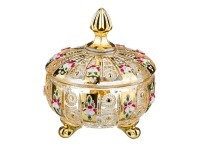 Конфетница с крышкой "lefard gold glass" диаметр=12 см. высота=14 см. Lefard (195-103)