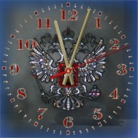 Картина Часы Герб РФ с кристаллами Swarovski (1659)
