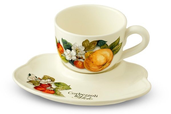 Чашка на блюдце-подносе  Итальянские фрукты - NC7960-CEM-AL Nuova Cer