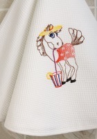 Полотенце d=75см круглое кухонное  "коктейль" вафельное, белое (703-624-01) 