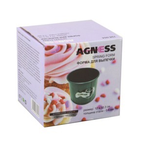 Форма для выпечки agness разъемная 12*10,3 см. антипригарное покрытие Agness (708-004)