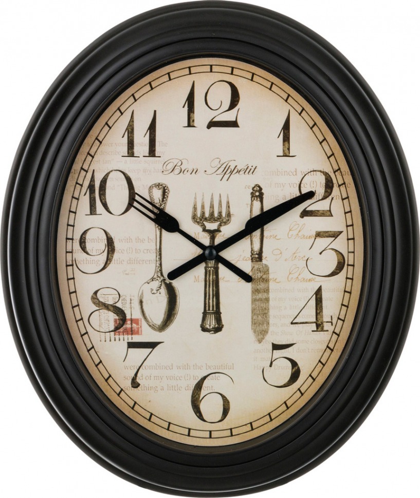 Часы настенные кварцевые "chef kitchen" цвет:венге 29*25*4 см.циферблат 19*24 см. Lefard (220-205)
