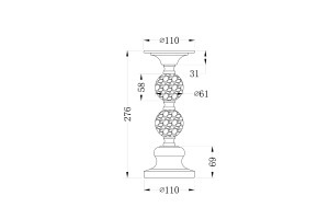 Подсвечник никелированный d11*26см (TT-00000890)
