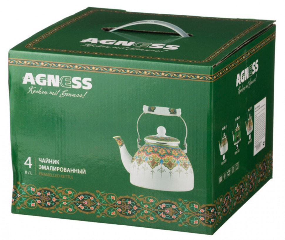 Чайник agness  эмалированный, серия сура 4 л Agness (934-321)