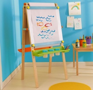 Детский двусторонний мольберт из дерева (62026_KE)