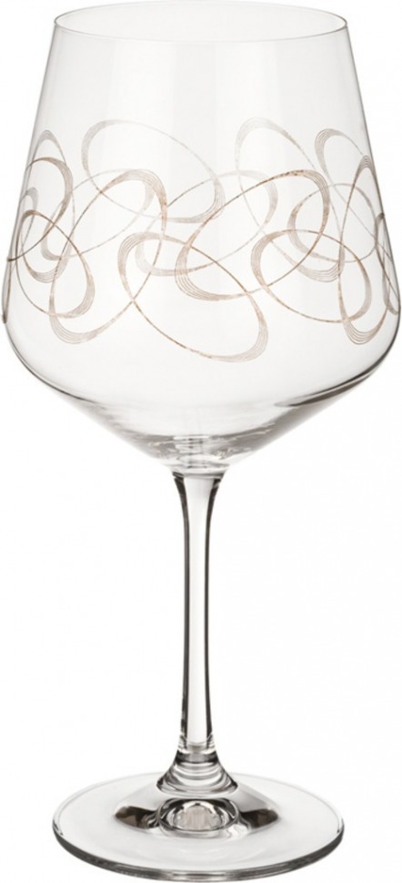 Набор бокалов для вина из 6 шт. "sandra" 570 мл. высота=22 см. (кор=1набор.) Bohemia Crystal (674-600)