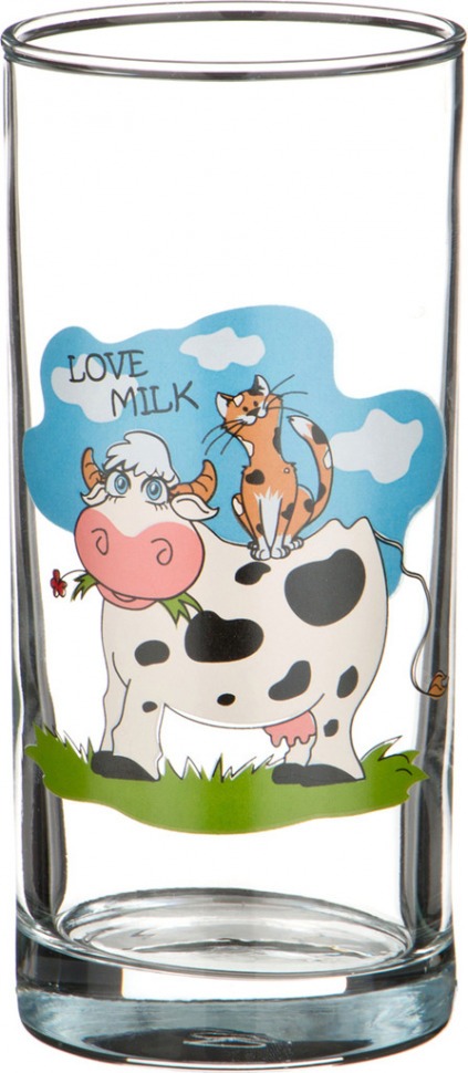 Стакан высокий "love milk" 290 мл. без упаковки Алешина Р.р. (484-424)
