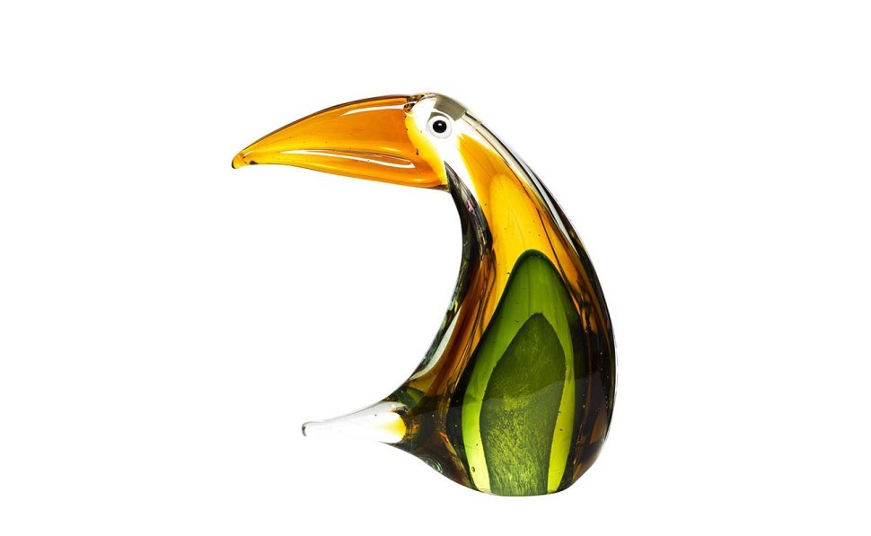 Статуэтка "Пеликан" желто-зеленая 15*7*18см - 00002876
