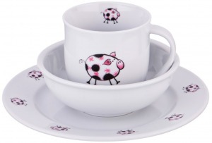 Набор посуды на 1 персону 3 пр.: кружка 300мл+тарелка 21,5см + салатник 15см. DUBI (606-840)