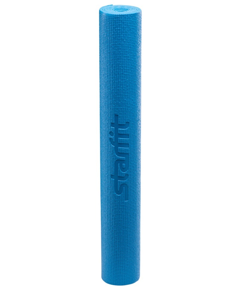 Коврик для йоги FM-101, PVC, 173x61x0,4 см, синий (129877)