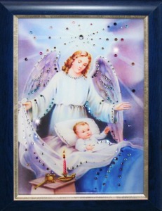 Картина Ангел-Защитник с кристаллами Swarovski (1424)