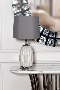 Лампа настольная плафон светло-серый d30*62см (2) (TT-00000895)