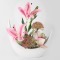 Декоративные цветы Лилии розовые и орхидея в керам.вазе - DG-JA6084 Dream Garden