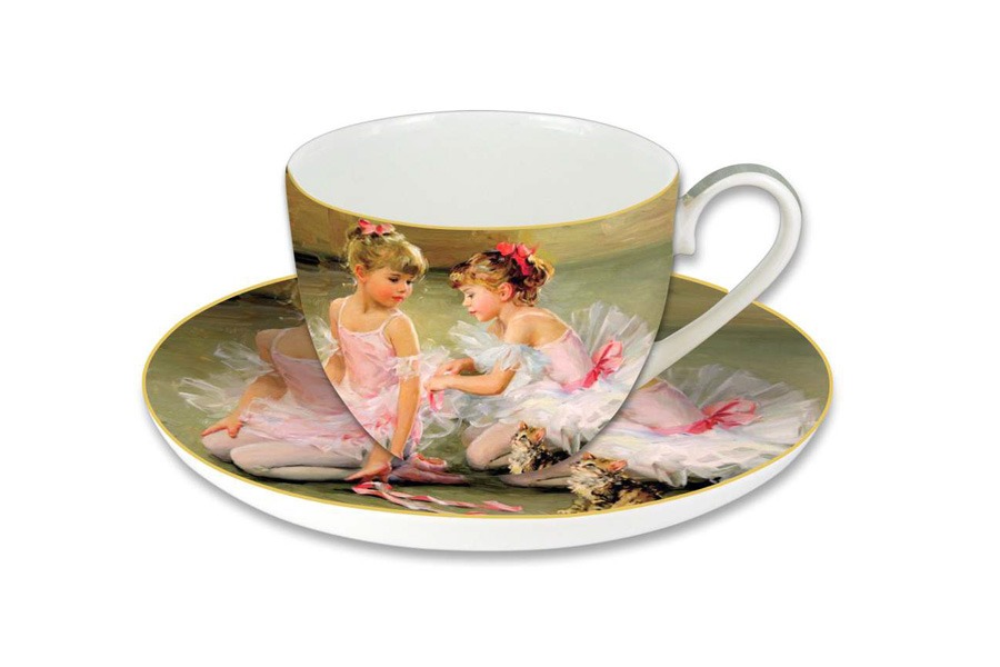 Чашка с блюдцем Балерины, в подарочной упаковке - CAR2-045-0213-AL Carmani