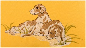 Подушка декоративная " охота" 45х45, жёлтая , вышивка. SANTALINO (850-846-61)