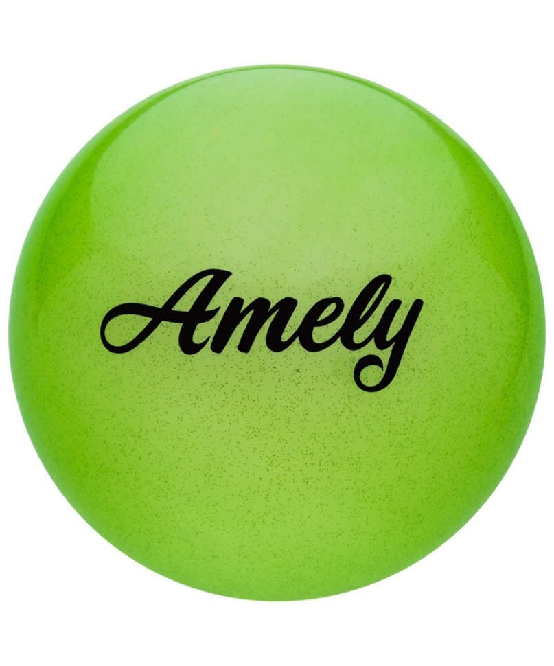 Мяч для художественной гимнастики AGB-102, 15 см, зеленый, с блестками (402276)