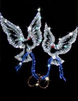 Картина Любовь и голуби с кристаллами Swarovski (1201)