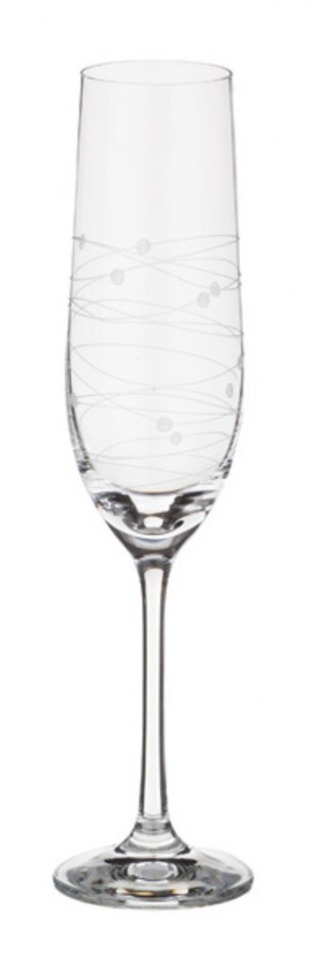 Набор бокалов для шампанского из 6 шт. "виола микс" 190 мл. высота=24 см. Bohemia Crystal (674-322)