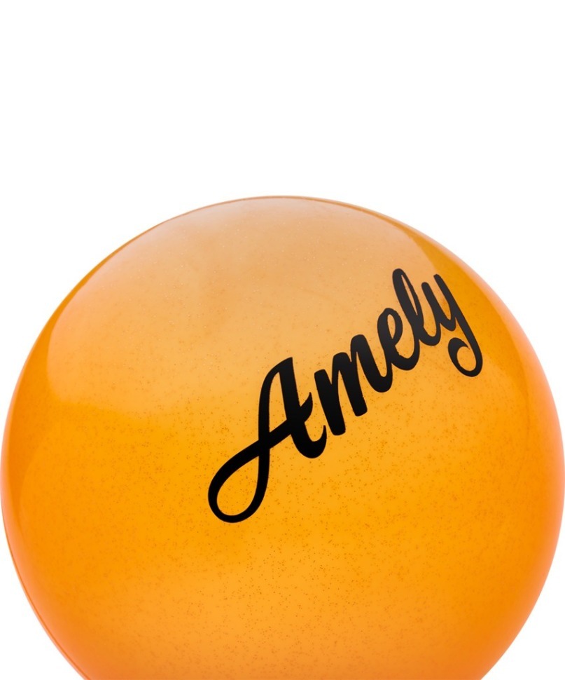 Мяч для художественной гимнастики AGB-102, 15 см, оранжевый, с блестками (402277)