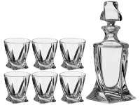 Набор для водки 7 пр."квадро":штоф+6 стопок 400/55 мл. высота=25/6 см. Crystal Bohemia (669-210)