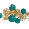Настенный декор Цветы золотисто-бирюзовые 132,7х69,2х10,8 см (TT-00001062)
