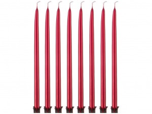 Набор свечей из 8 шт. 23/1 см. металлик красный Adpal (348-625)