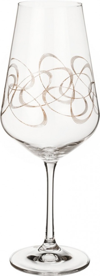 Набор бокалов для вина из 6 шт. "sandra" 550 мл. высота=26 см. Bohemia Crystal (674-599)