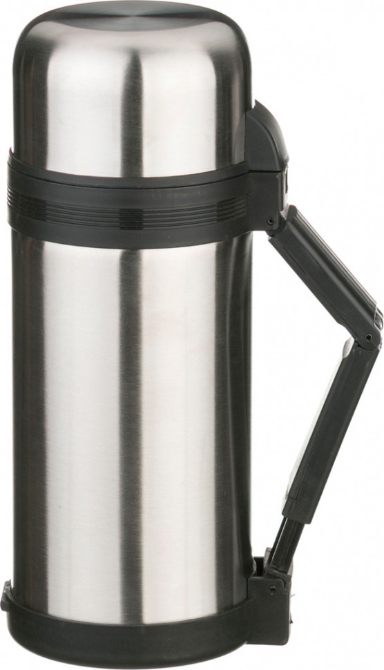 Термос agness с широким горлом 1200 мл крышка-чашка, пластик. чашка, двойная пробка, колба нжс Agness (910-053)