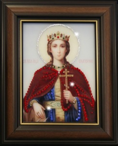 Икона Святая Екатерина с кристаллами Swarovski (1410)