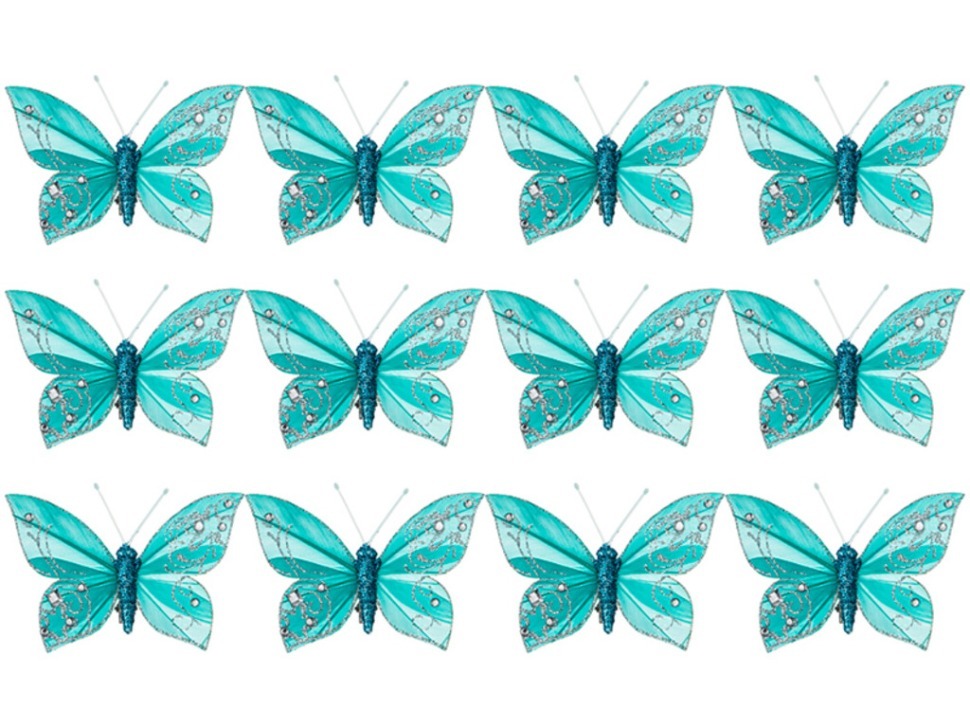 Комплект из 12-ти декоративных изделий на клипсе "бабочки" 10 см. Lefard (241-1901)