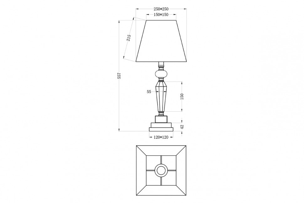 Лампа настольная плафон кремовый d25*60 (2) (TT-00000217)