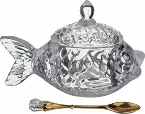 Икорница с ложкой "рыбка" 110 мл. 15,5*7,5 см высота=10 см. коллекция "muza" Lefard (355-231)